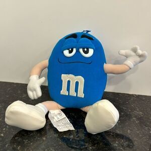Vintage Blue M&M Plush Toy 12” With shoes Collectible  Advertising